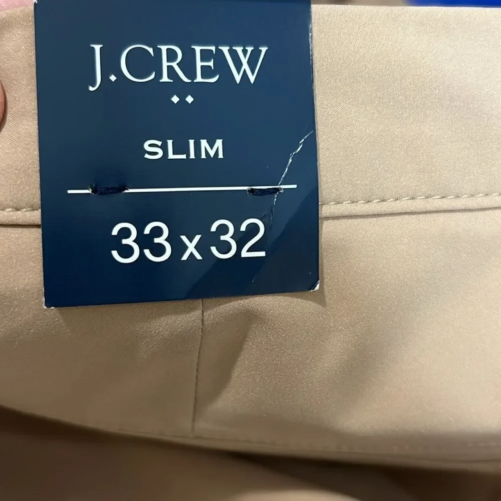 J. Crew Factory Slim-fit tech pant in Dark Khaki NWT